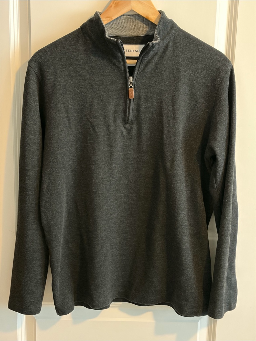 Mizzen+Main Quarter Zip-Pullovers — Charcoal & Navy - Picture 7 of 10
